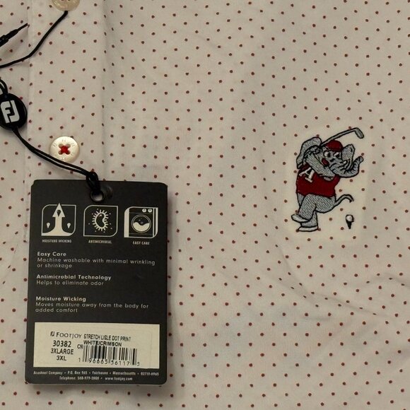 White FootJoy Swinging Elephant Club Polo – Alabama Golf Booster Exclusive (NWT) - Picture 2 of 5
